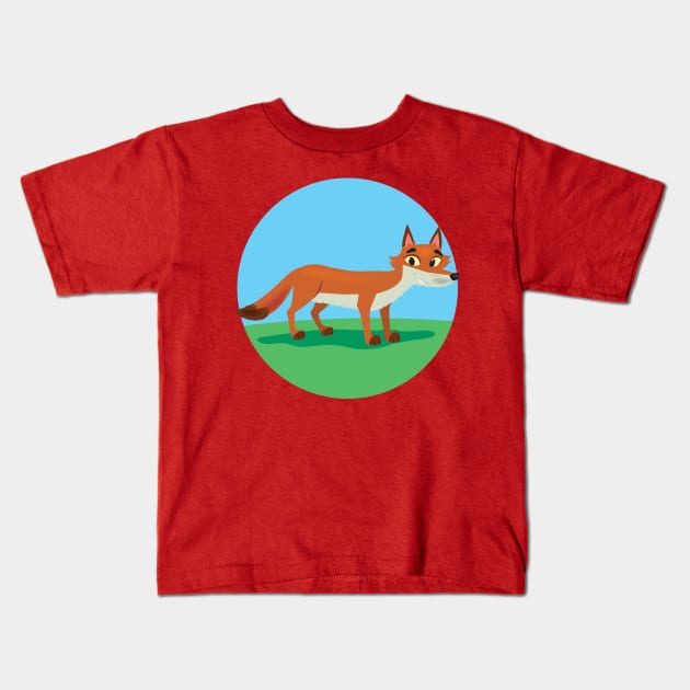 smiling fox Kids T-Shirt by duxpavlic